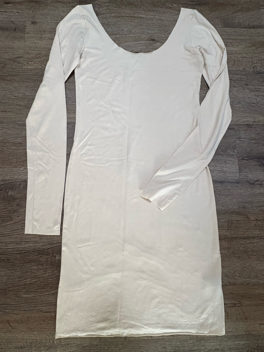 TROIS Viscose Long Sleeve White Women's Dress - Classic Minimal